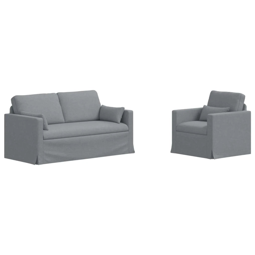 Set di divani 2 pz Grigio chiaro Tessuto 3407537