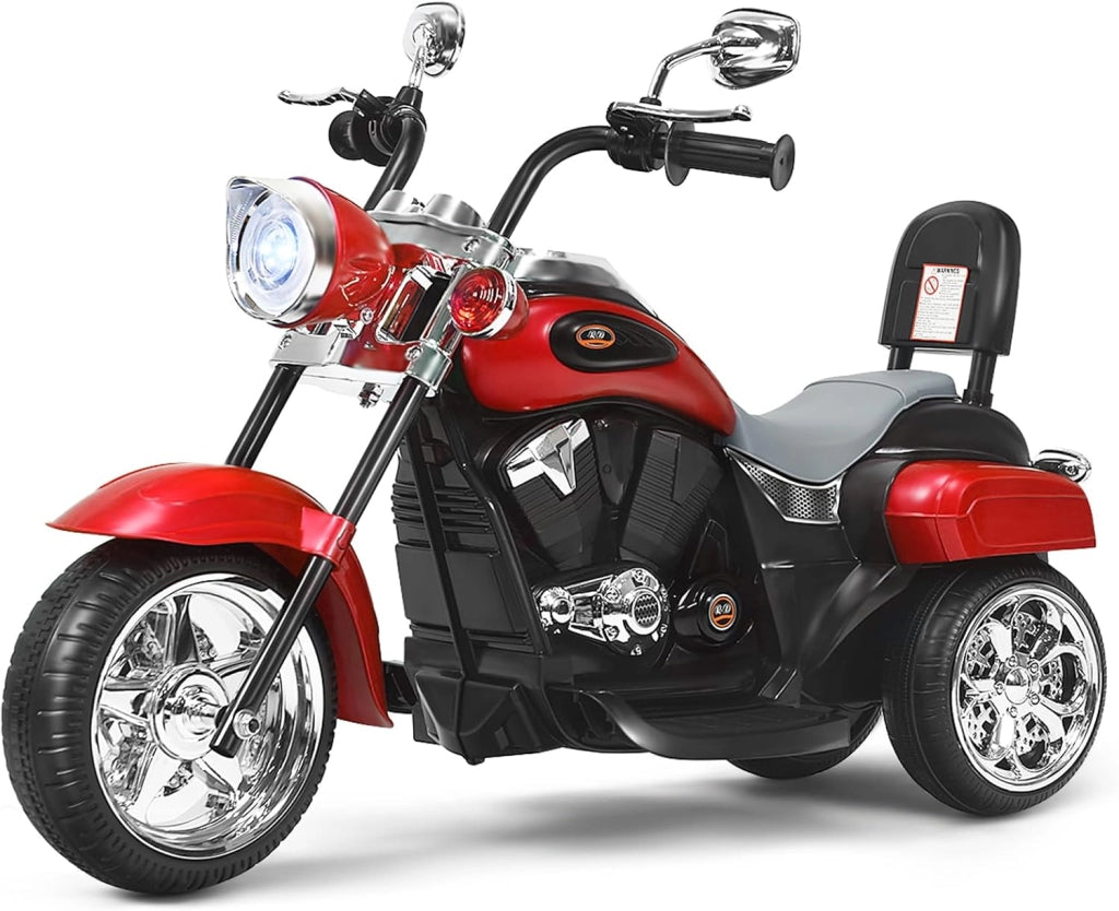 6V Moto Elettriche per Bambini, Moto Cavalcabile Marcia Avanti e Indietro, Portanza di Peso 30kg (Rosso)