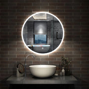 specchio 120 cm rotondo con luce led antiappannamento e touch