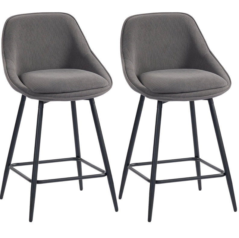 SGABELLI BAR Set da 2 pezzi girevoli H 65 cm grigio in poliestere