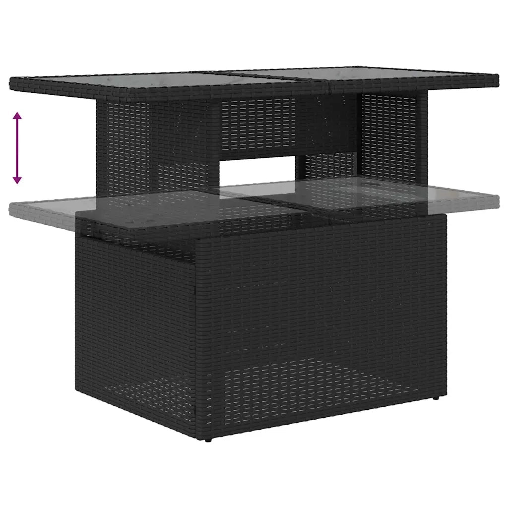 Set Divano da Giardino con cuscino 9 pcs Nero e Blu polyrattan 3348852