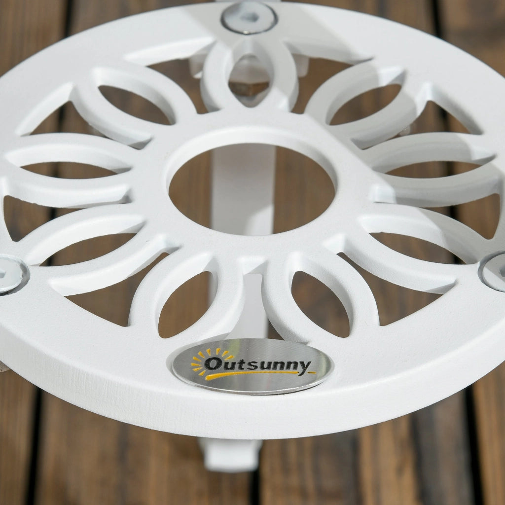 Set Tavolino e 2 Sedie da Giardino in Alluminio Bianco