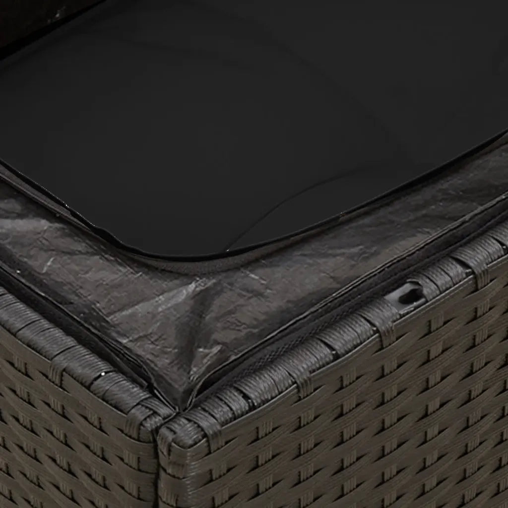 Set Divano da Giardino 6 pz con Cuscini Nero in Polyrattan 3255964
