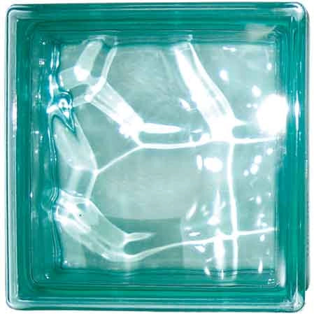 VETROMATTONE ONDULATO VERDE 19x19x8 cm - 6 pezzi