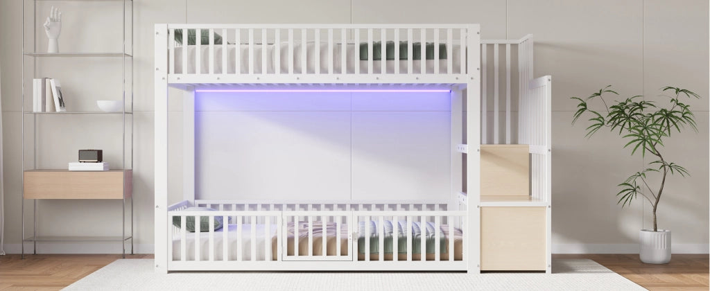 letto a castello mdf metallo bianco 90 x 200 cm