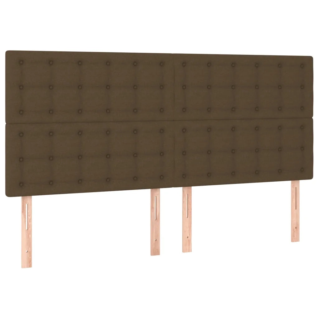 Giroletto a Molle con Materasso Marrone Scuro 160x200cm Tessuto