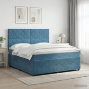 Letto box spring con materasso Blu 140 x 190 cm Velluto 3454611