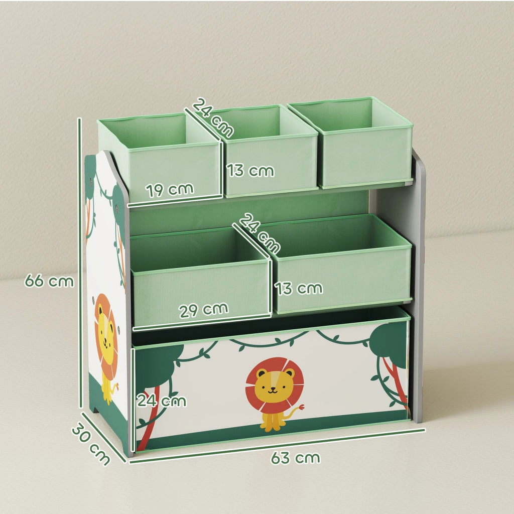 Scaffale Portagiochi Bambini ¨C Xylo ¨C 3 Ripiani Verde