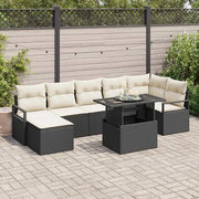 Set Divano da Giardino con cuscino 8 pcs Nero e crema 3348863