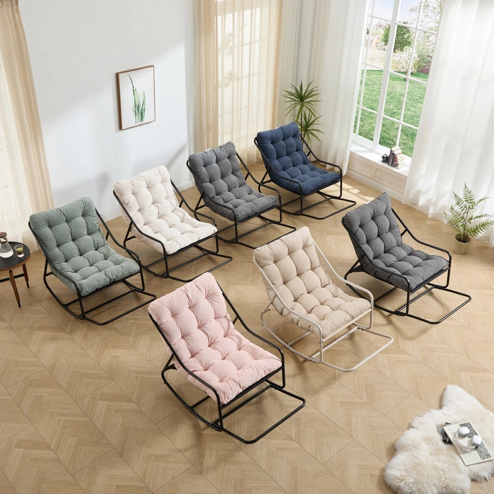 Poltrona Dondolo da Giardino con Cuscino ¨C Xylo ¨C Nero/Grigio
