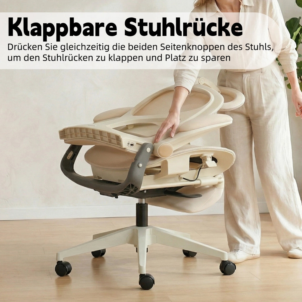 Sedia da ufficio ergonomica pieghevole ¨C Xylo ¨C crema