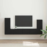 Set mobile TV 4 pcs Nero Legno multistrato