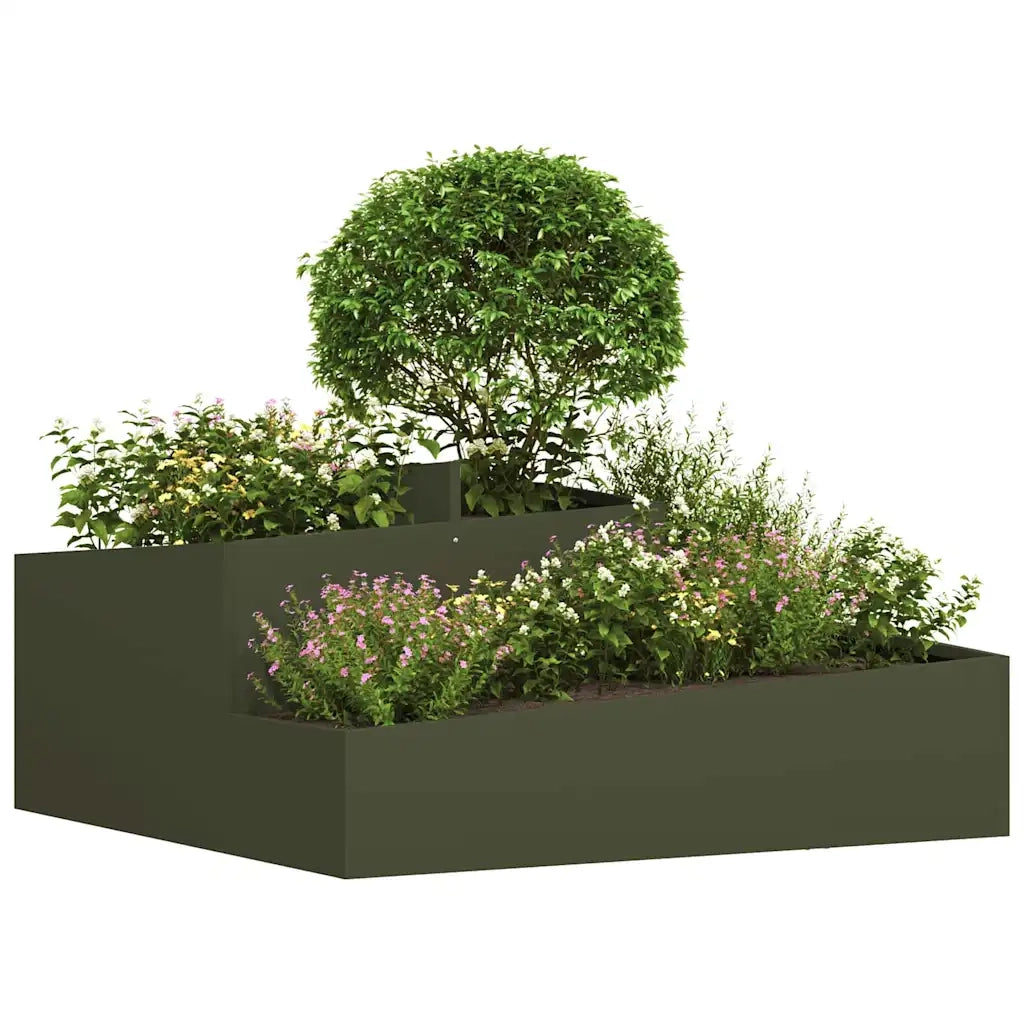 Vaso da giardino Verde oliva 100 x 100 x 50 cm