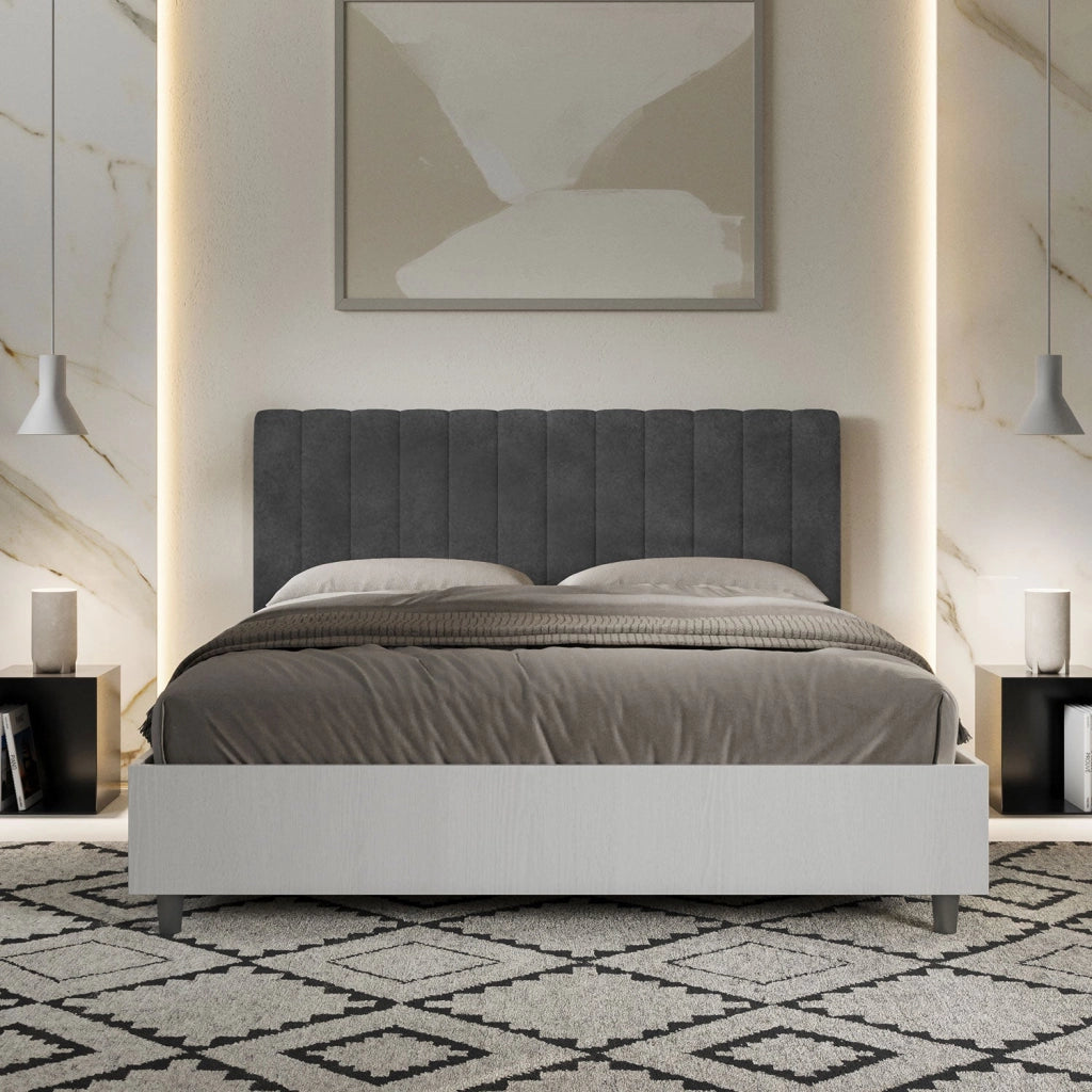 Letto Matrimoniale 160x200 cm Senza Rete Kaia Grigio