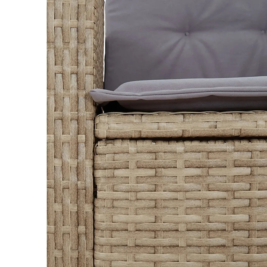 Set Pranzo da Giardino 7 pz con Cuscini Beige Misto Polyrattan 3212406
