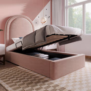 Letto singolo imbottito rosa 90x200 con materasso