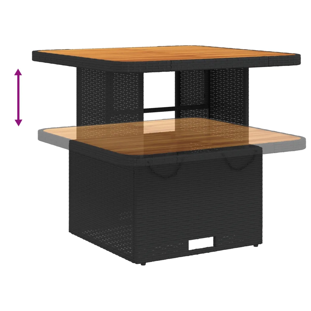 Set da Pranzo da Giardino 3 pz con Cuscini Nero in Polyrattan 3277315