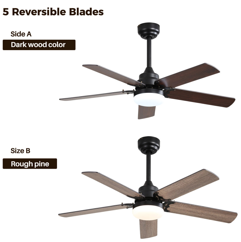 Ventilatore da soffitto 42" con LED 18W, telecomando, motore DC silenzioso, timer e funzione memoria luce