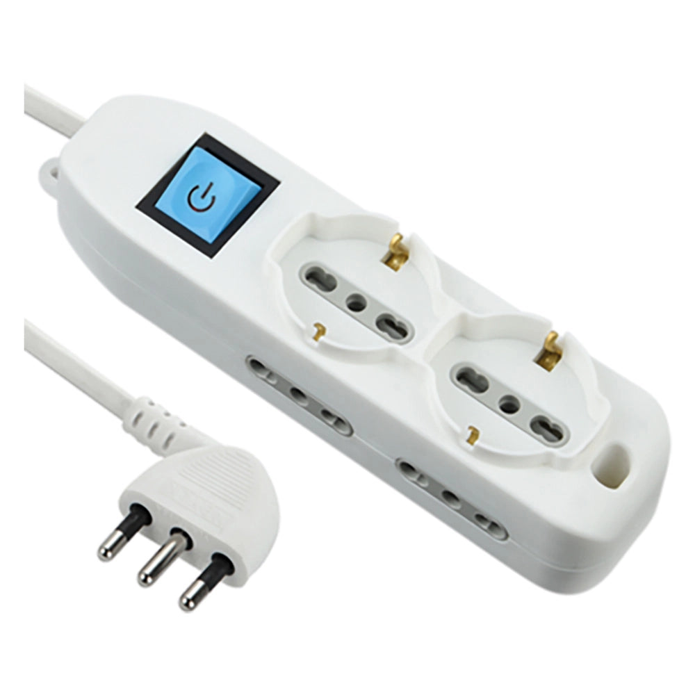 MULTIPRESA CON INTERRUTTORE 2 Schuko + 4 Bival.10/16A - 62001  - ELECTRALINE