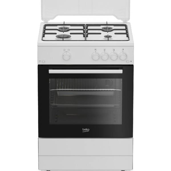 BEKO CUCINA DA ACCOSTO CM. 60, 4 FUOCHI GAS, 1 FORNO ELETTRICO, CAPACITÀ 64 L, BIANCO, 60 X 85H CM - PROFONDITÀ 60 CM - CLASSE A FBG62010DW