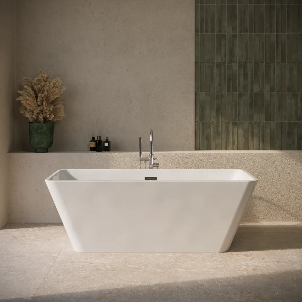 Vasca da bagno freestanding 180cm in acrilico bianco lucido | Camilla