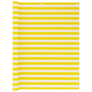 Paravento da Balcone Giallo e Bianco 120x600 cm in HDPE 310883