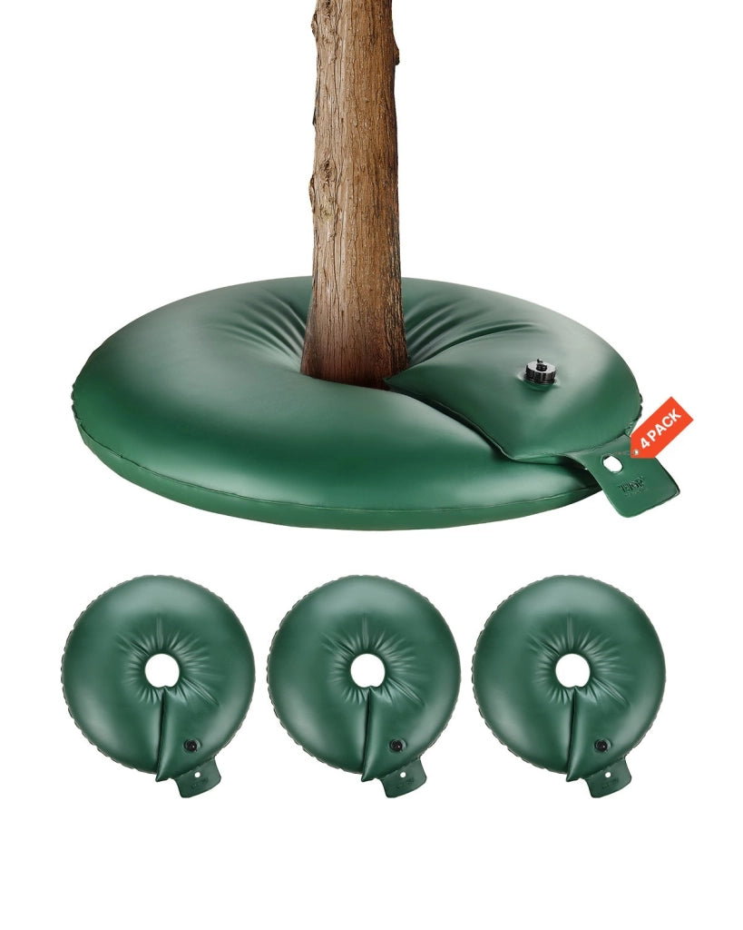 Set 4 Sacchetti Anelli per Irrigazione Alberi a Goccia Rilascio Lento 6-9 Ore 75,7L in PVC per Giardino
