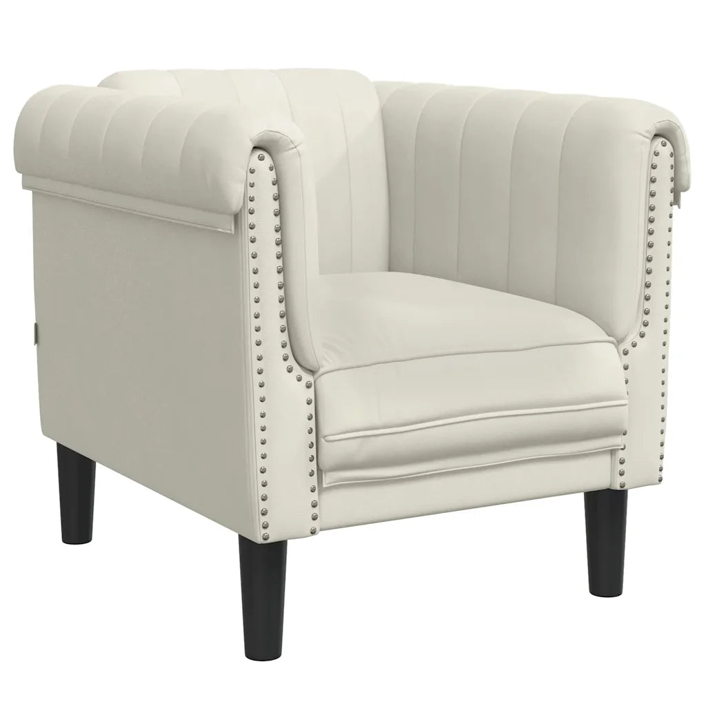 Poltrona Crema in Velluto 372572