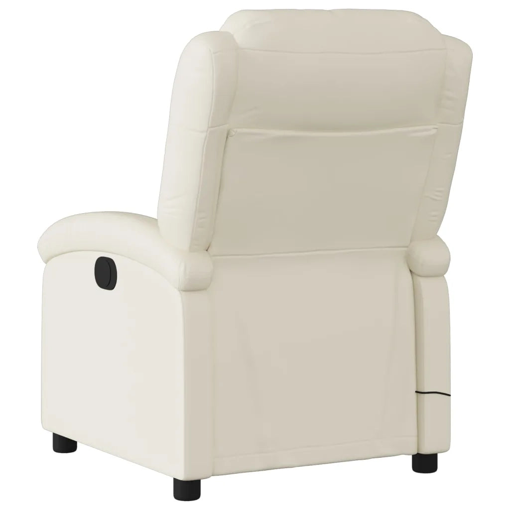 Poltrona da Massaggiante Reclinabile Crema Similpelle 371783