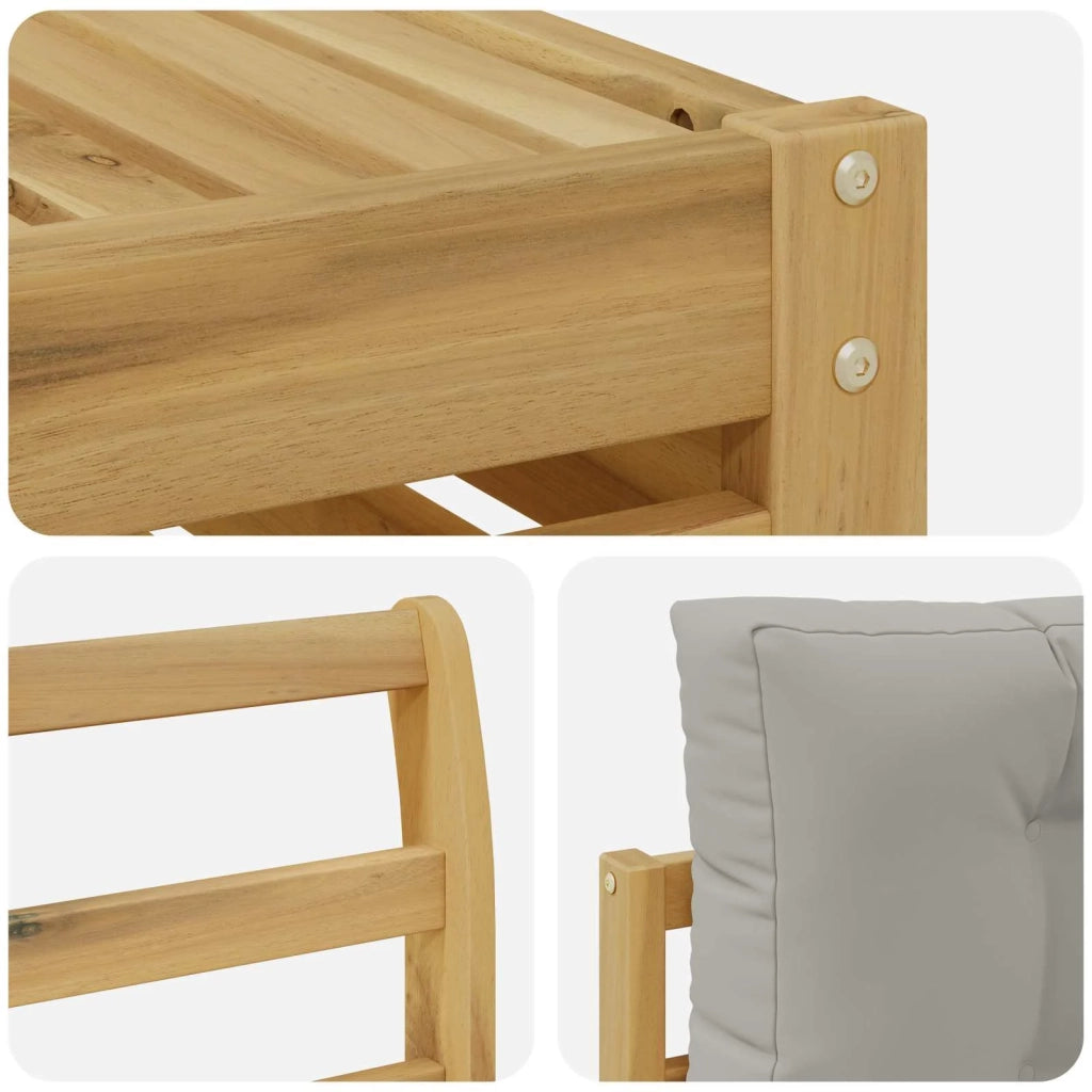 Set di divani da esterno 4 pz Bianco e Grigio Chiaro 3390286