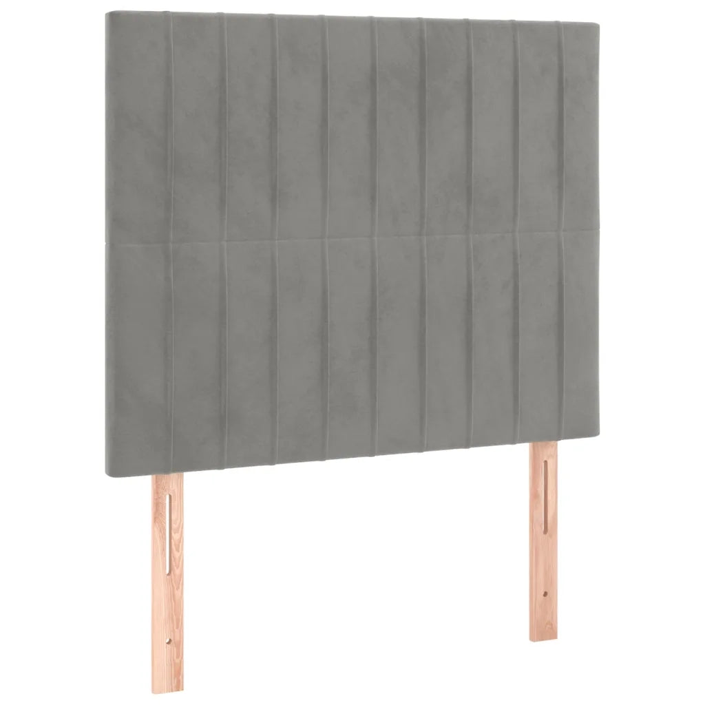 Letto a Molle Materasso e LED Grigio Chiaro 100x200 cm Velluto 3136227