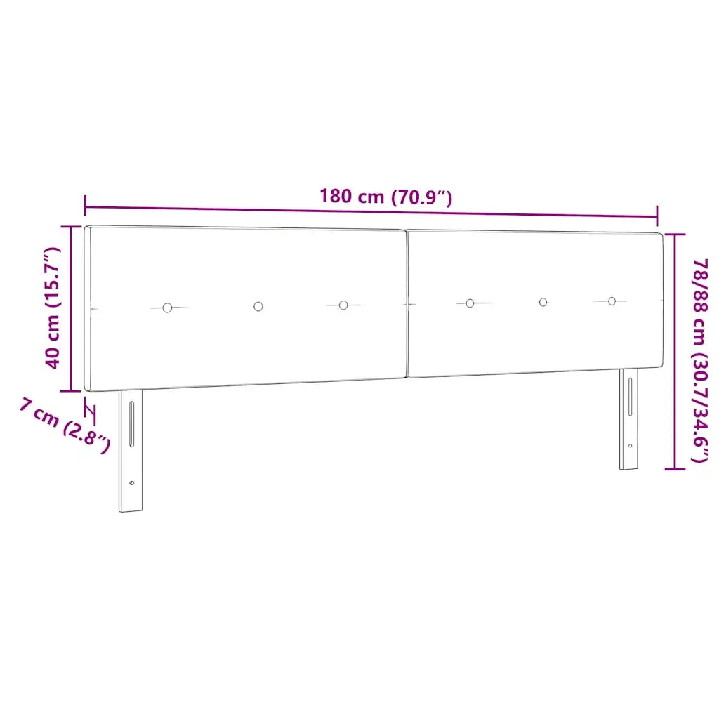 Testiera | Testata Grigio chiaro 180 cm Velluto