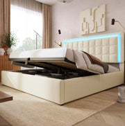Letto matrimoniale contenitore 180x200 cm con LED e rete a doghe