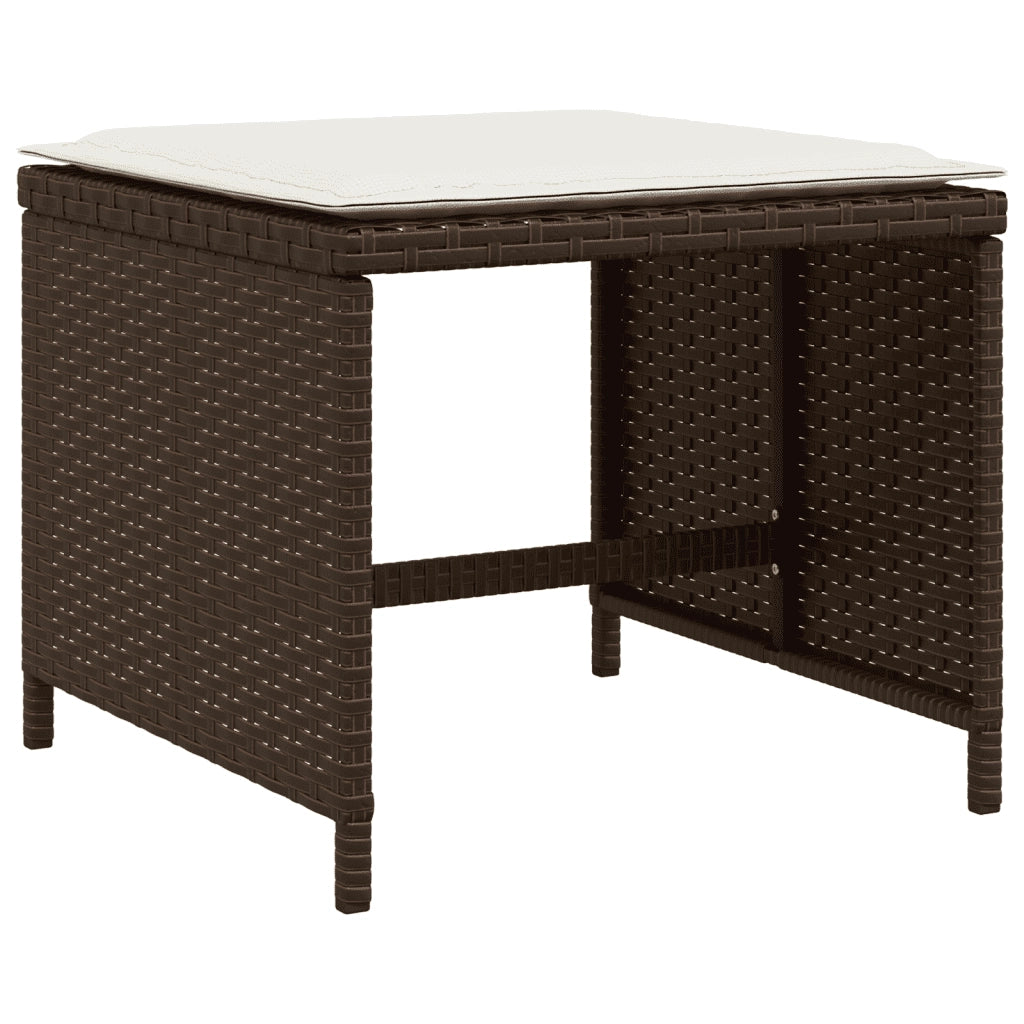 Set da Pranzo da Giardino 9pz con Cuscini Marrone in Polyrattan 3211317