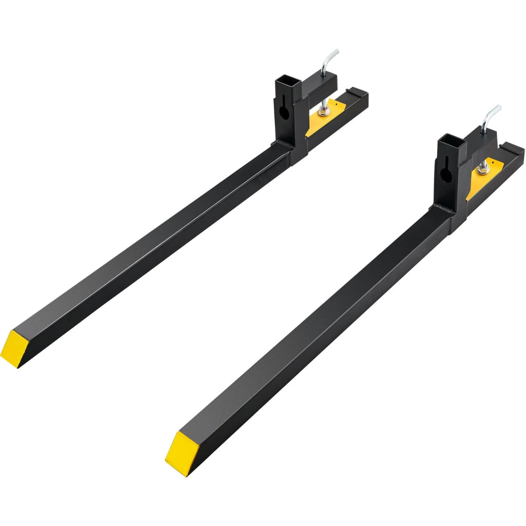 Coppia di Forche per Pallet per Benne Trattori e Minipala HC60-2000 in Acciaio 149cm Capacità 907kg Forche Rimovibili Robuste