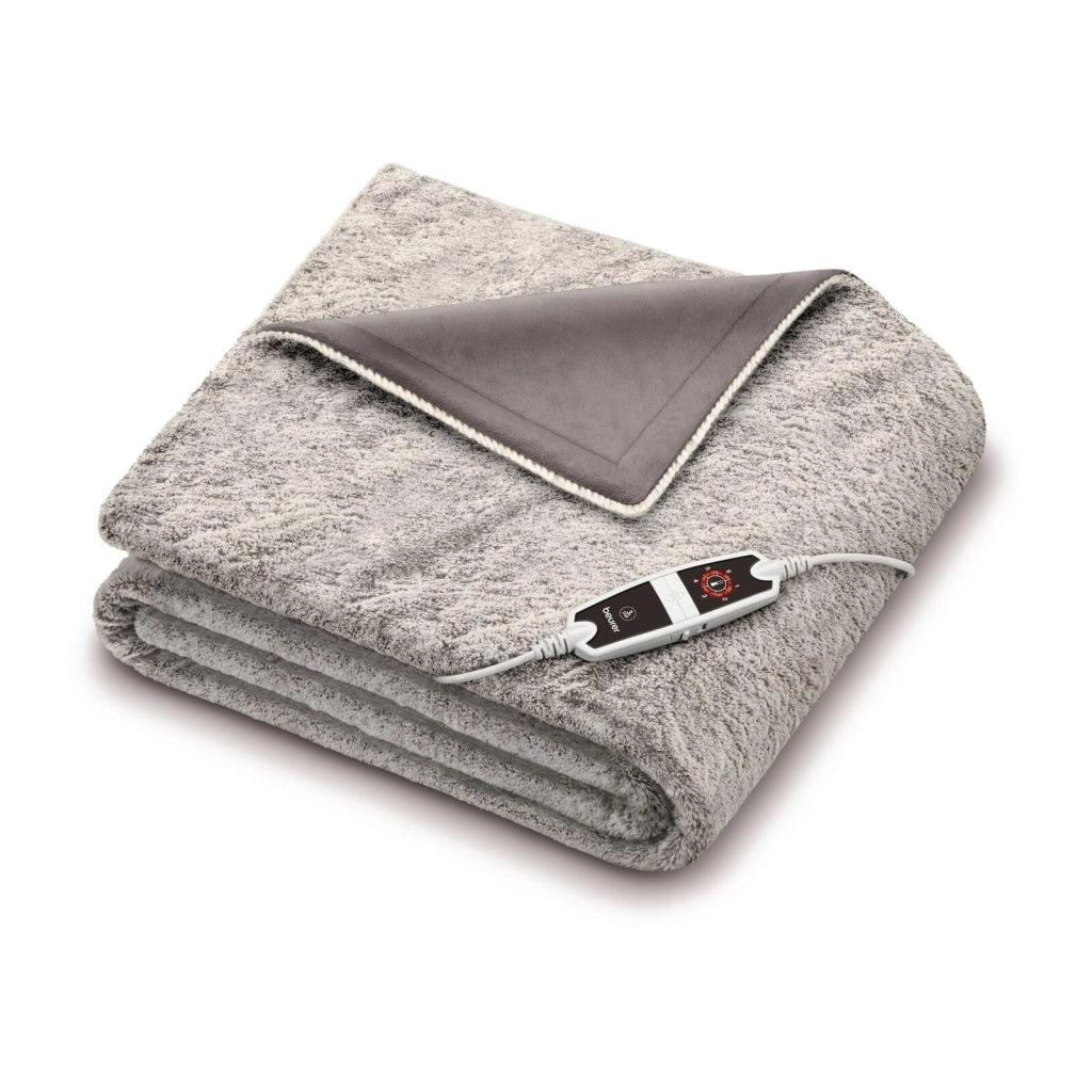 Beurer Coperta riscaldante elettrica nordica HD 150 XXL con spegnimento automatico, 200 x 150 cm, 6 impostazioni di temperatura, lavabile in lavatrice, confortevole fodera in pelliccia