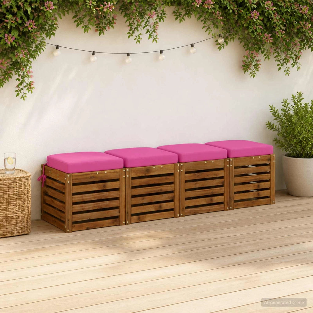 Cuscini per sedile a 4 pezzi SOEST 4 pz 100% Poliestere Rosa 945214