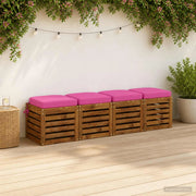 Cuscini per sedile a 4 pezzi SOEST 4 pz 100% Poliestere Rosa 945214