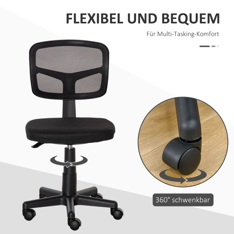Sedia da ufficio ergonomica girevole senza braccioli - con altezza regolabile - nera
