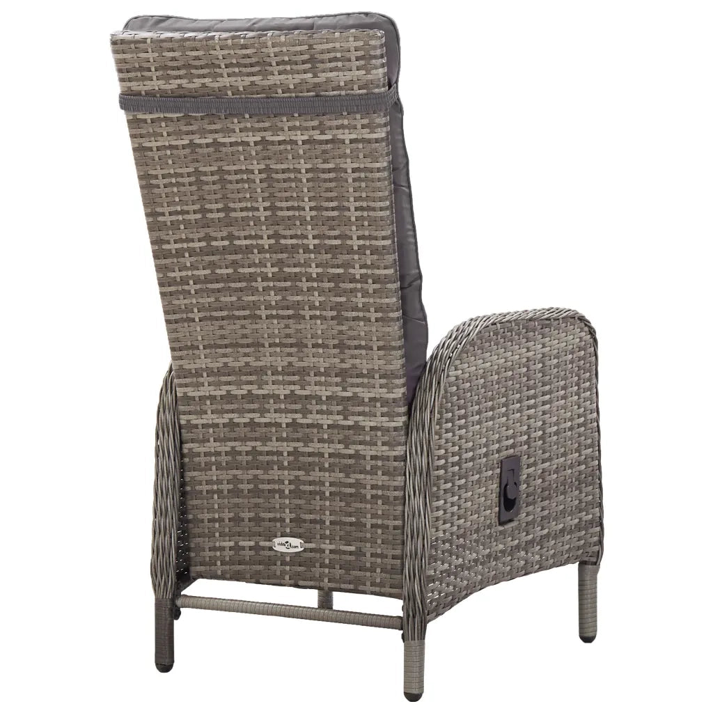 Set da Bistrot per Giardino 3 pz in Polyrattan Grigio