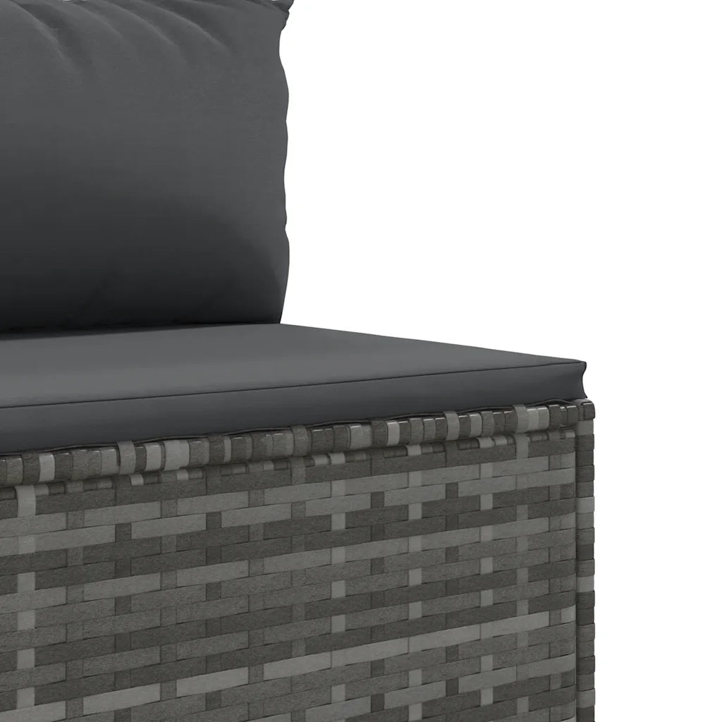 Set Divano da Giardino 5 pz con Cuscini Grigio in Polyrattan