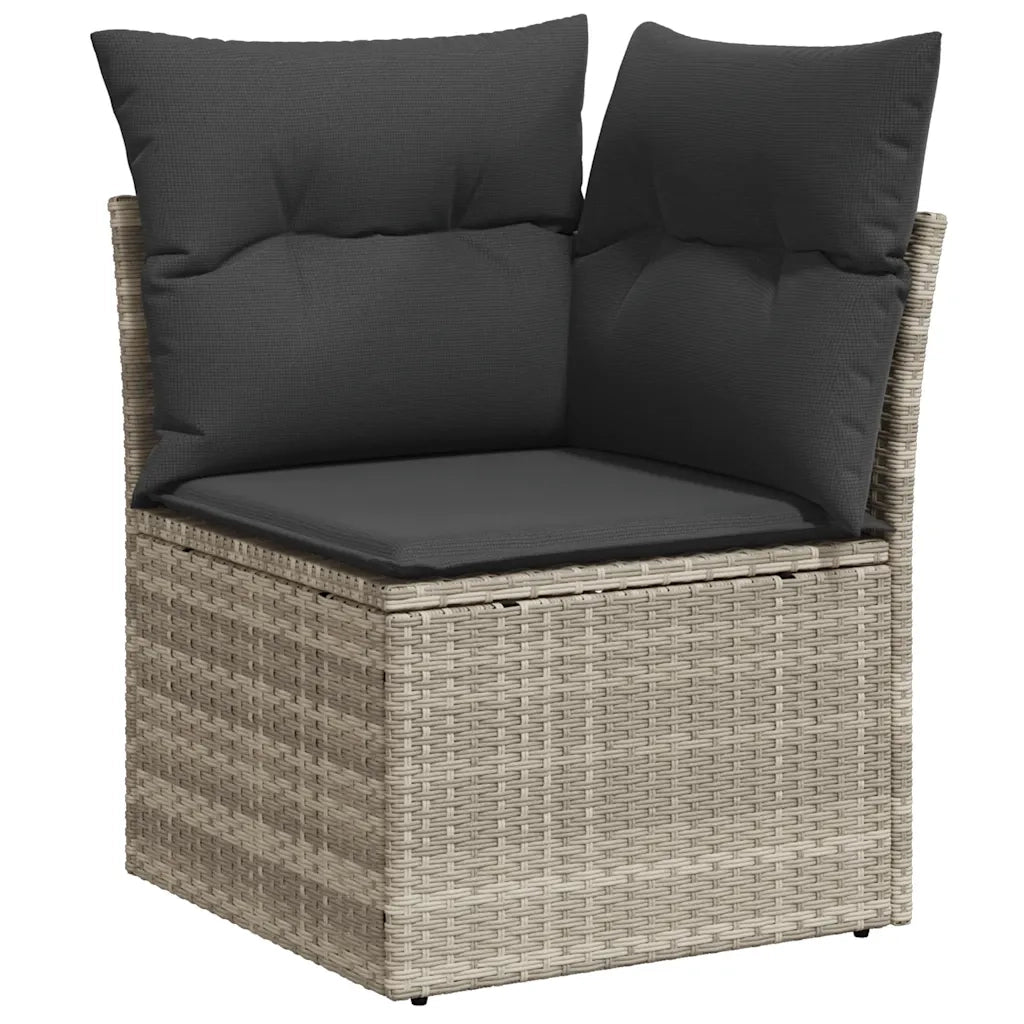 Set Divano da Giardino 8pz con Cuscini Grigio Chiaro Polyrattan 3326283
