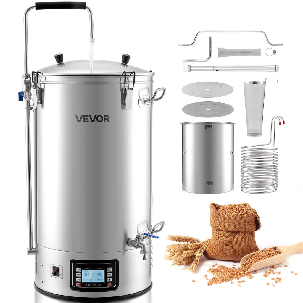Sistema Produzione Birra DM-N60 Bollitore Elettrico 60L 3000W Acciaio Inox con Pannello di Controllo per Uso Domestico