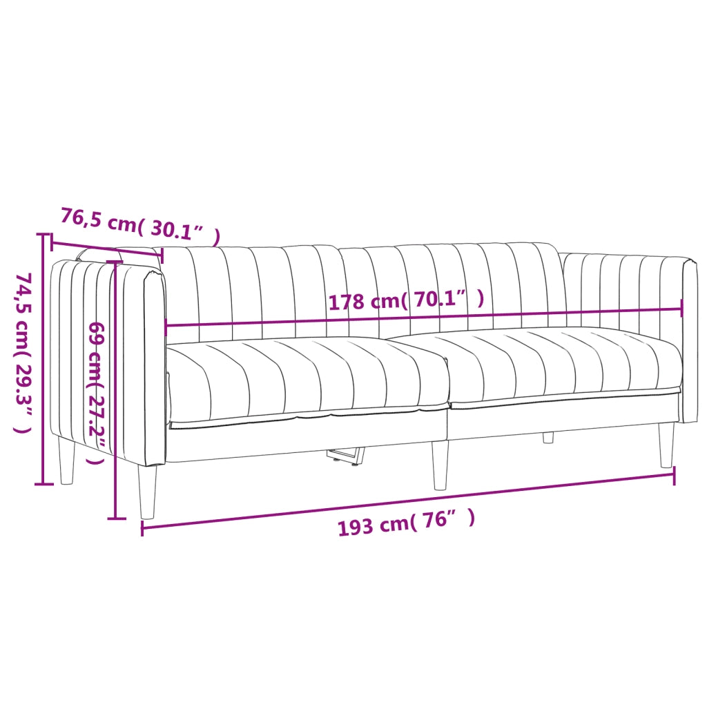 Set di Divani 2 pz Grigio Chiaro in Tessuto 3209238