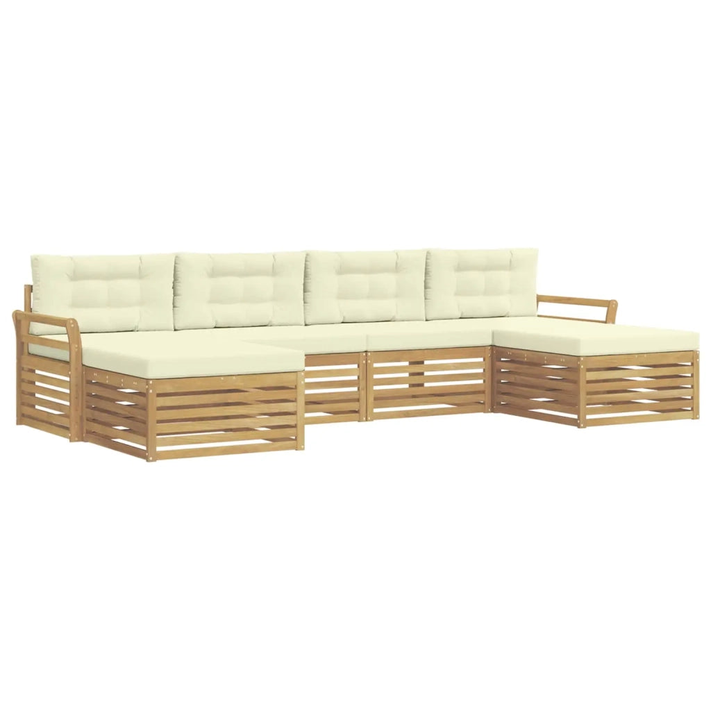 Set di divani da esterno 6 pz Bianco e Crema 3390925