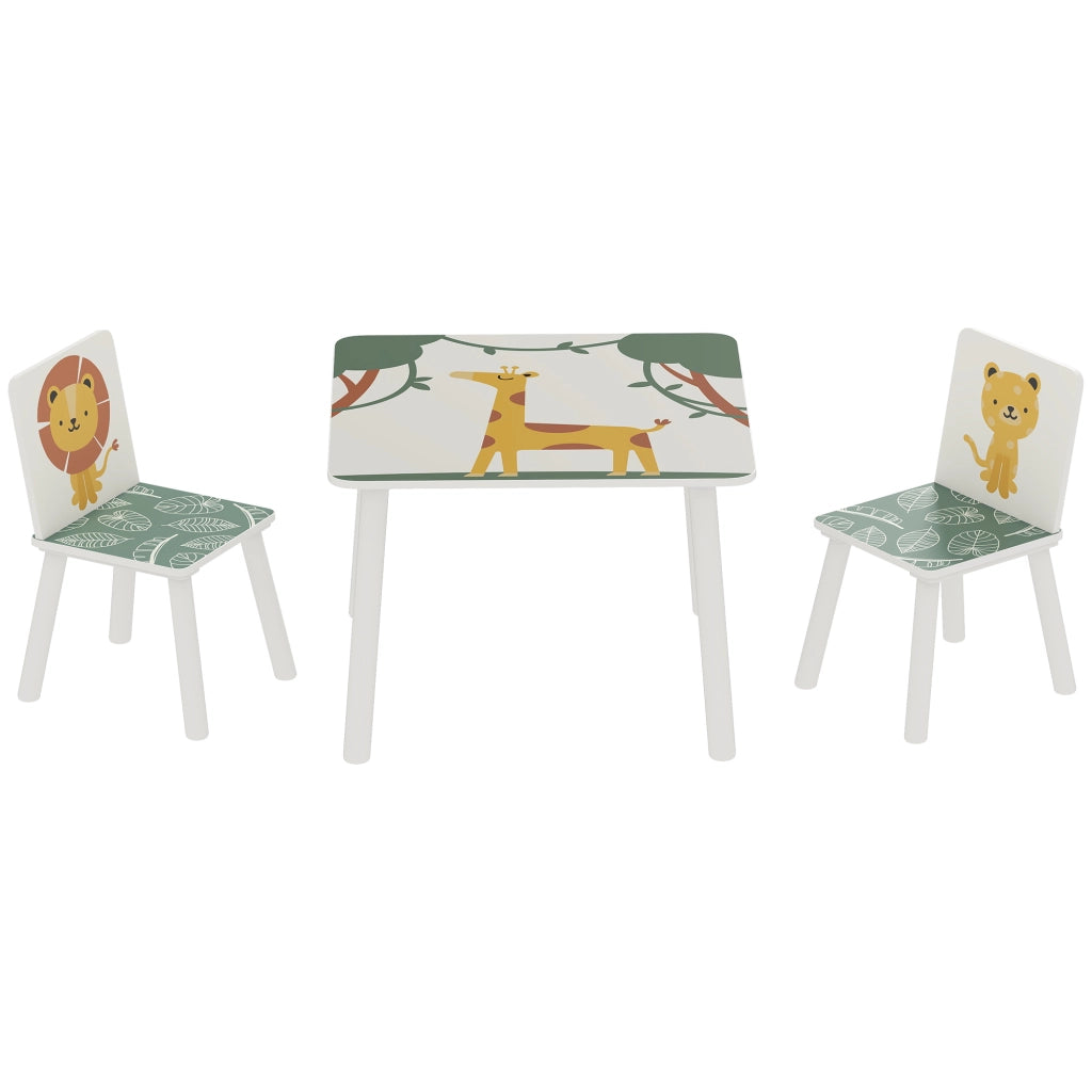 Cameretta per Bambini con Tavolo e 2 Sedie ¨C Minimal ¨C Verde, 3-8 Anni