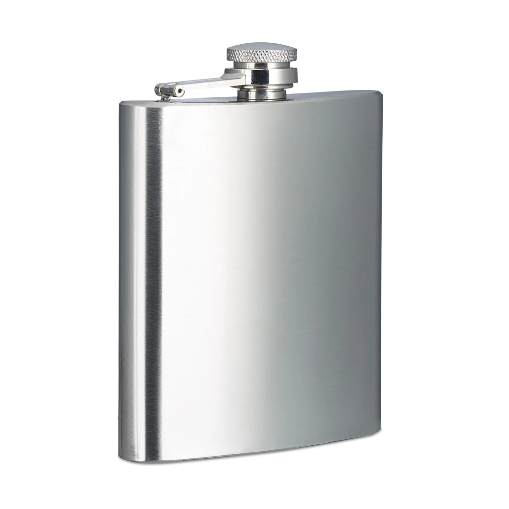 Fiaschetta tascabile in acciaio inox 12 x 9 x 2 cm ideale per escursioni finitura spazzolata in acciaio inox argento 13_0003399