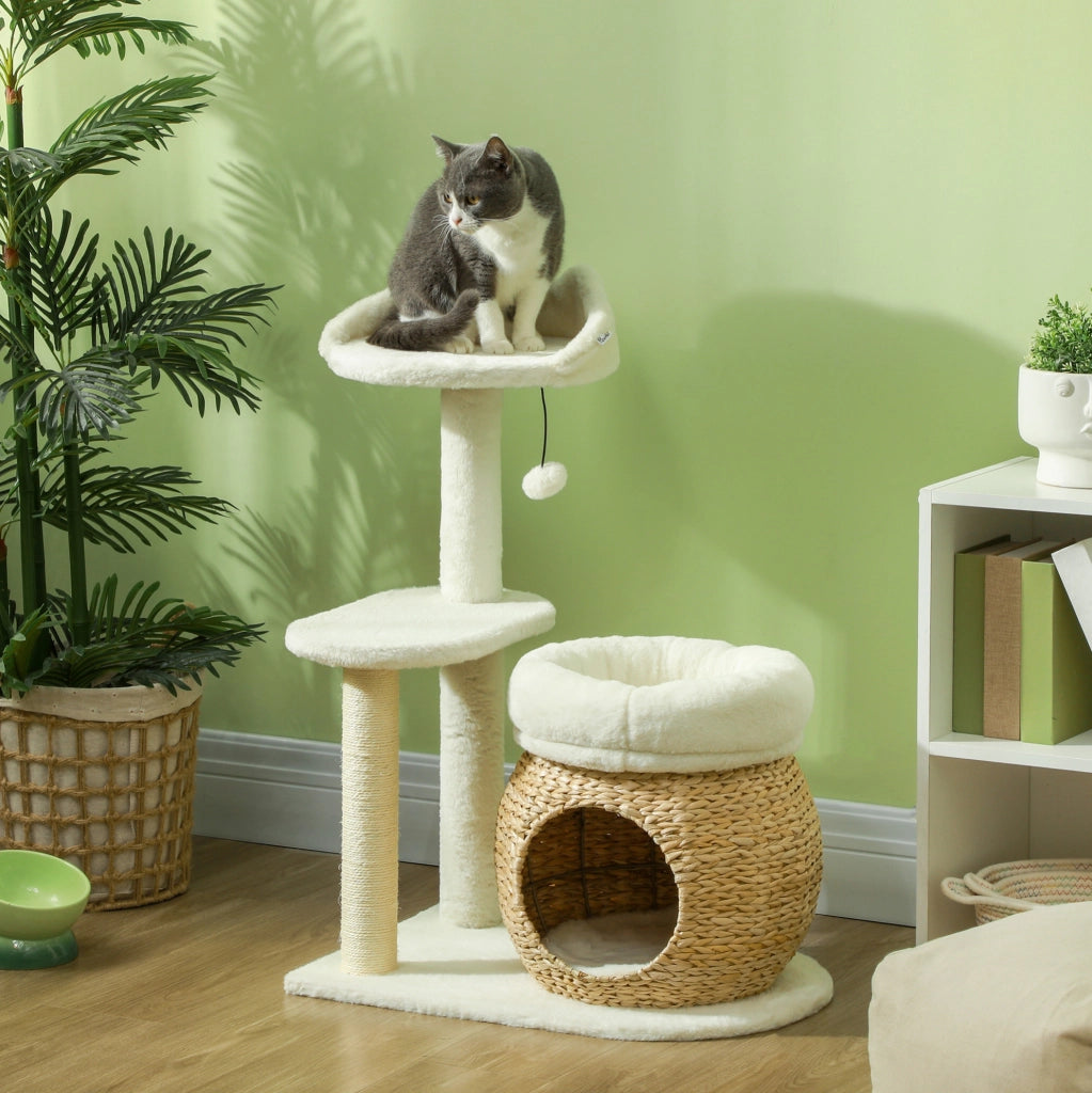 ALBERO RASCHIATOIO 79 cm Crema in truciolare, sisal e peluche