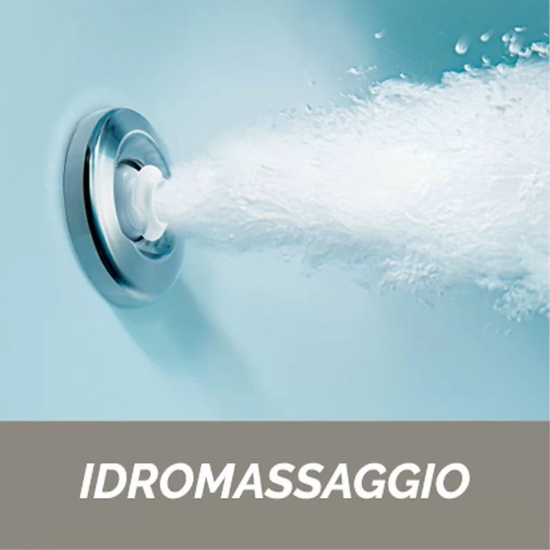 Vasca rettangolare 160x70 con idromassaggio e pannello serie milo