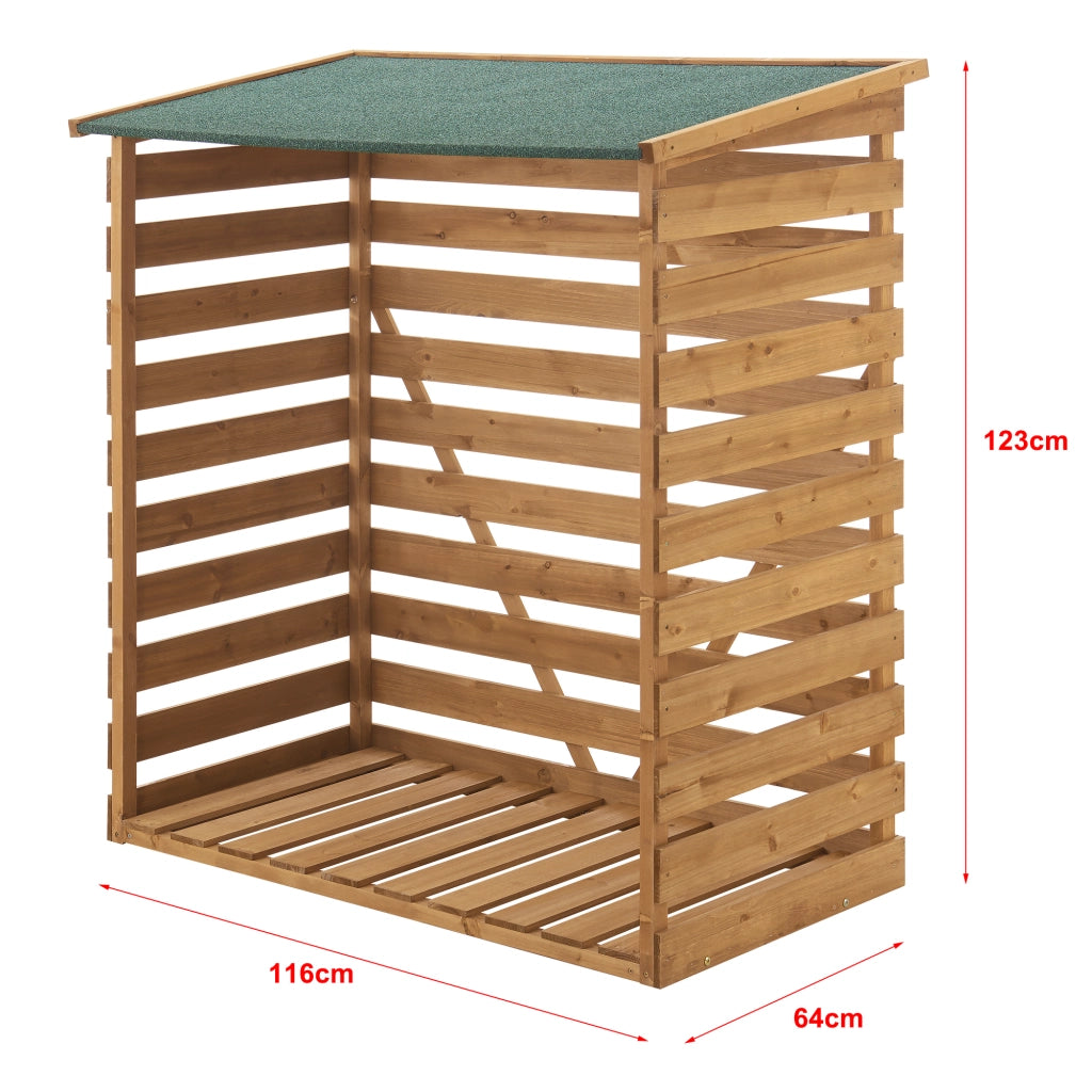 Legnaia da Esterno con Tetto Deposito Coperto per Legna da Ardere 123x116x64 cm [en.casa]
